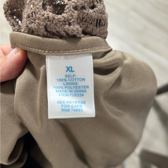 BFA Classics Lacey Sweater with attached Tank-top panel. Taupe. Size XL $18 - Picture 7 of 9